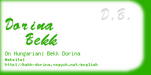 dorina bekk business card